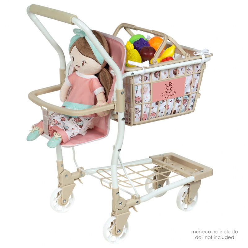 Sweet DeCuevas Toys 52048 Carrello Della Spesa Giocattolo Per Bambini – Pieghevole, Leggero, Con Tasca, Altezza 66cm, Gioco Di Ruolo Realistico