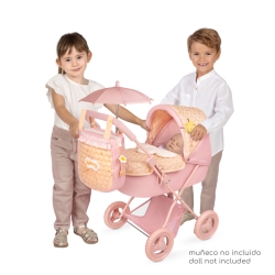 Puppenwagen zum Zusammenklappen mit Sonnenschirm und Plüschtier Honey DeCuevas 85070 | DeCuevas Toys