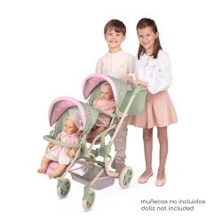 Puppenwagen Zwillingswagen Multipositions Klappbar mit Tasche Botanic DeCuevas 90868 | DeCuevas Toys