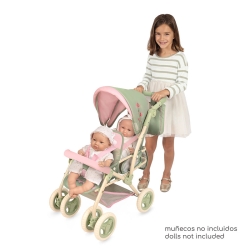 Puppenwagen Zusammenklappbarer Zwillingswagen mit Tasche Botanic DeCuevas 90368 | DeCuevas Toys