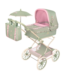 Zusammenklappbarer Reborn-Puppenwagen mit verstellbarem Lenker und Sonnenschirm Botanic DeCuevas 82068